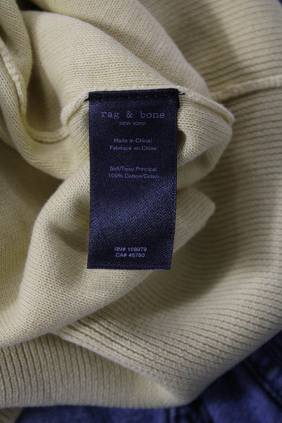 Rag & Bone Womens Cotton Crew Neck Long Sleeve Sweater Yellow Size S