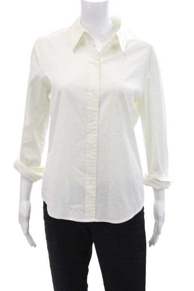 ALC Women Basic White Collared Button-Up Blouse Long Sleeve Size 6
