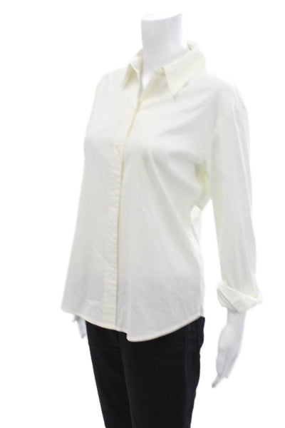ALC Women Basic White Collared Button-Up Blouse Long Sleeve Size 6