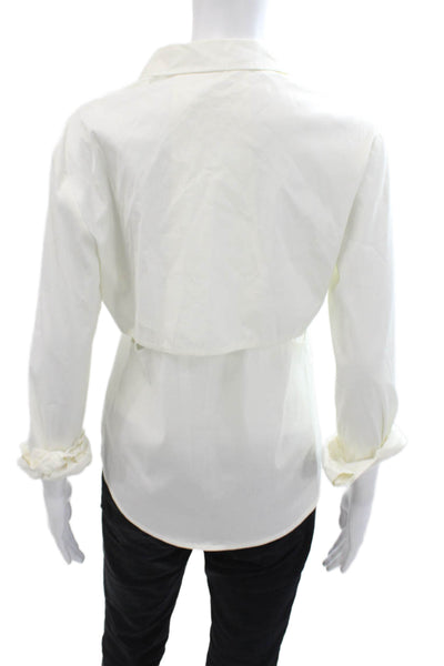 ALC Women Basic White Collared Button-Up Blouse Long Sleeve Size 6