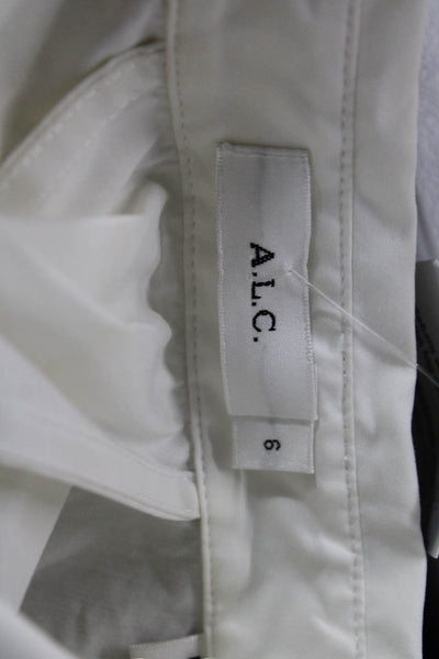 ALC Women Basic White Collared Button-Up Blouse Long Sleeve Size 6