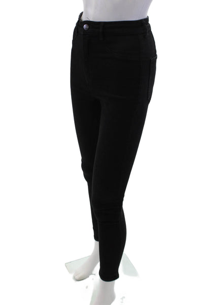 Zara Women Ankle Skinny Jeggings Black Mid Rise Size 4