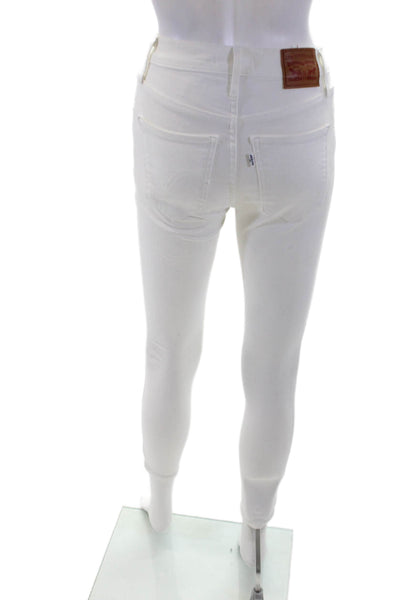 Levis Women White Skinny Ankle Jeans Low Rise Size 25