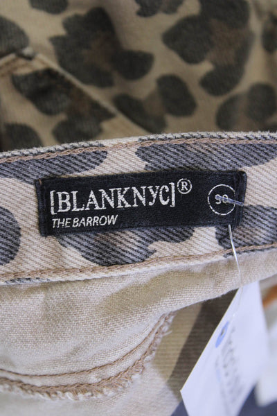 Blank NYC Womens Animal Print The Barrow High Rise Shorts Beige Size EUR 30