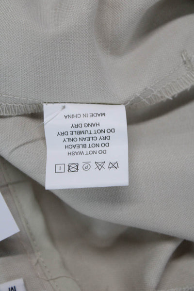 Pixie Market Women's Pleated Front Button Wide Leg Dress Pants Beige Size M
