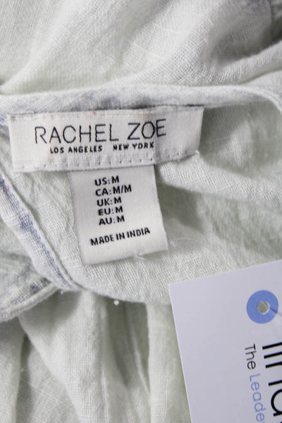 Rachel Zoe Women Boho V-Neck 3/4 Sleeve Cotton Tunic Blouse White Size M