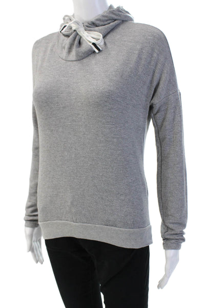 Stateside Women Gray High Neck Pullover Sweatshirt Drawstring Size XS