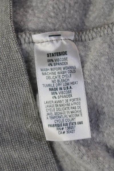 Stateside Women Gray High Neck Pullover Sweatshirt Drawstring Size XS