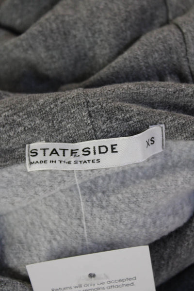 Stateside Women Gray High Neck Pullover Sweatshirt Drawstring Size XS
