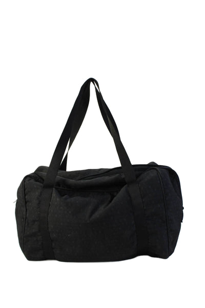 Sonia Rykiel Womens Monogram Print Zippered Duffle Handbag Black