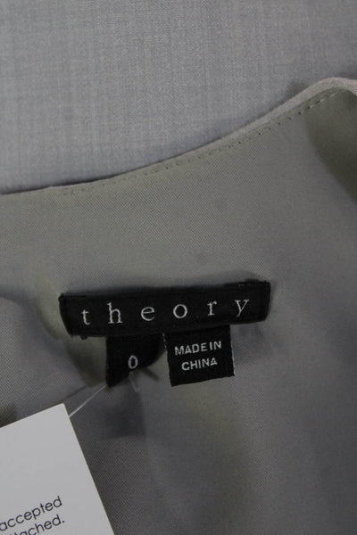 Theory Women A-Line Shift Gray Short Sleeve Dress Round Neck Size 0