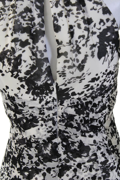White House Black Market Women Fit & Flare Dress Black Floral Sleeveless Size 00