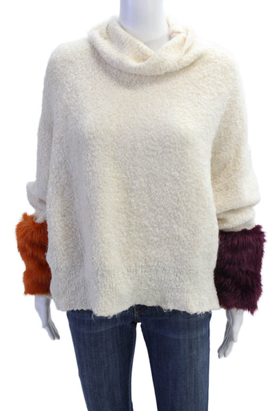 Zara Knit Womens Womens Pullover High Neck Sweater Cream Size S