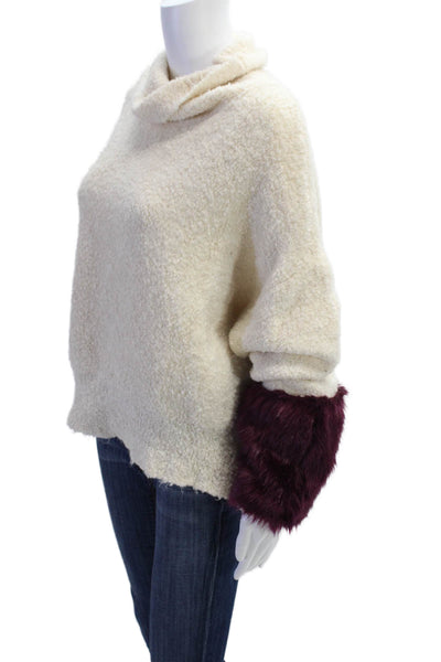 Zara Knit Womens Womens Pullover High Neck Sweater Cream Size S