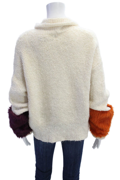 Zara Knit Womens Womens Pullover High Neck Sweater Cream Size S