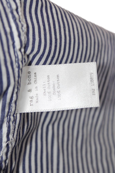 Rag & Bone Women Striped Cotton Collared Button-Up Top Long Sleeve Blue Size XS