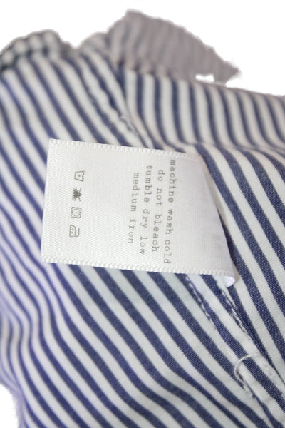 Rag & Bone Women Striped Cotton Collared Button-Up Top Long Sleeve Blue Size XS