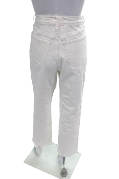 Madewell Women Ankle Cropped High Rise White Pants Size 28