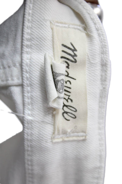 Madewell Women Ankle Cropped High Rise White Pants Size 28