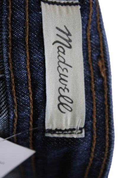Madewell Unisex Cropped Straight Jeans Dark Blue Cotton Hemp Size 28