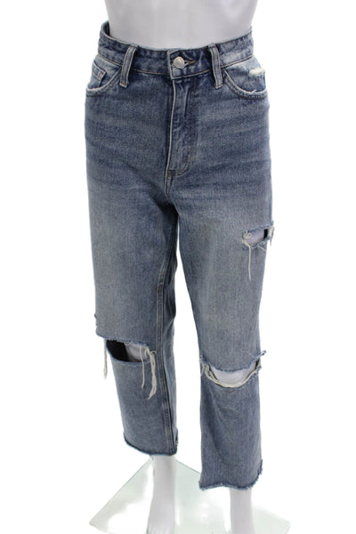 Vervet Womens Boyfriend Cropped Jeans Blue High Rise Size 29