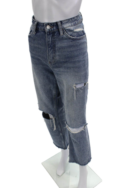 Vervet Womens Boyfriend Cropped Jeans Blue High Rise Size 29