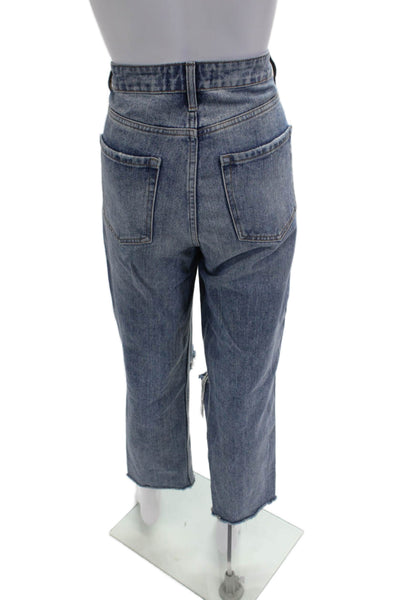 Vervet Womens Boyfriend Cropped Jeans Blue High Rise Size 29