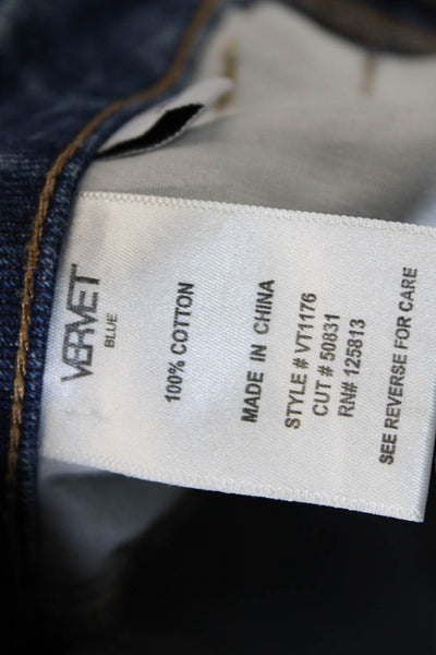 Vervet Womens Boyfriend Cropped Jeans Blue High Rise Size 29