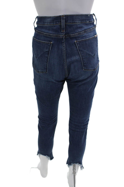Hudson Women Dark Blue High-Rise Ankle Cropped Jeans Size 30