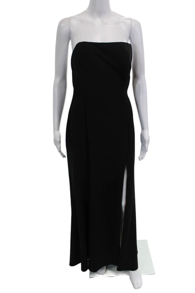 Aqua Women Black Sleeveless Sheath Maxi Dress Polyester Hook & Eye Size 12