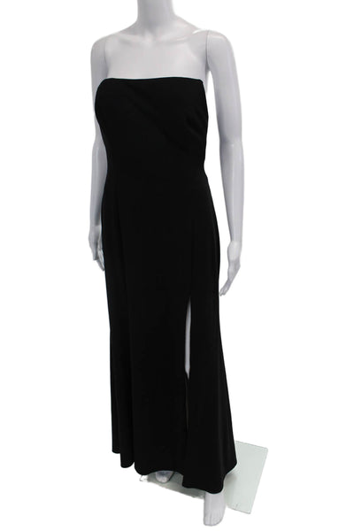 Aqua Women Black Sleeveless Sheath Maxi Dress Polyester Hook & Eye Size 12