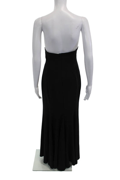 Aqua Women Black Sleeveless Sheath Maxi Dress Polyester Hook & Eye Size 12