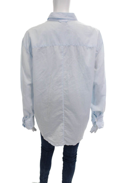 Standard James Perse Women Button-Up Light Blue Cotton Long Sleeve Size 3