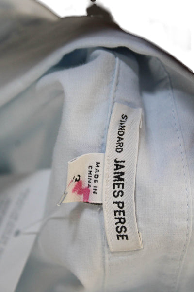 Standard James Perse Women Button-Up Light Blue Cotton Long Sleeve Size 3