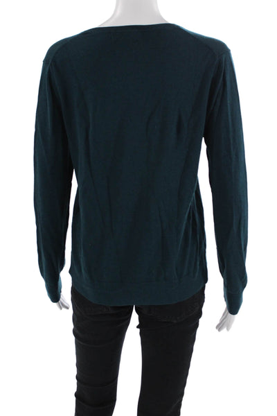 Banana Republic Womens Cotton V-Neck Long Sleeve Casual Sweater Blue Size M