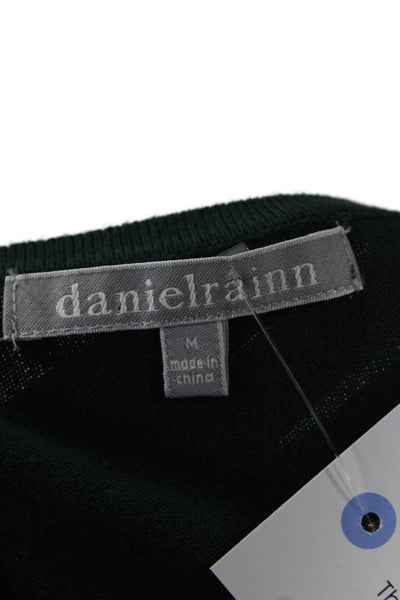 Daniel Rainn Women Cardigan Black Floral V-Neck Button 3/4 Sleeve Size M