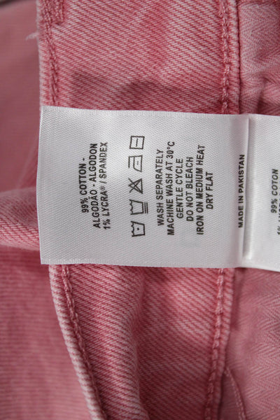 DL 1961 Women Cropped Straight Jeans Pink High Rise Size 27