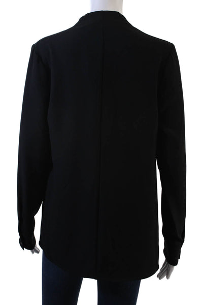 Pearl Women Basic Black V-Neck Long Sleeve Blouse 100% Polyester Size 4