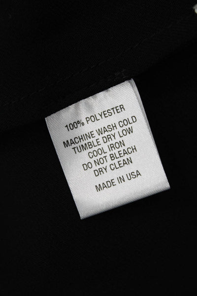 Pearl Women Basic Black V-Neck Long Sleeve Blouse 100% Polyester Size 4