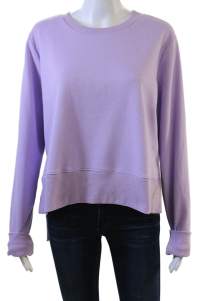 English Factory Women Pullover Sweatshirt Purple 100% Cotton Crew Neck Size L