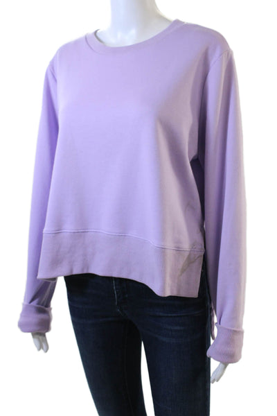 English Factory Women Pullover Sweatshirt Purple 100% Cotton Crew Neck Size L