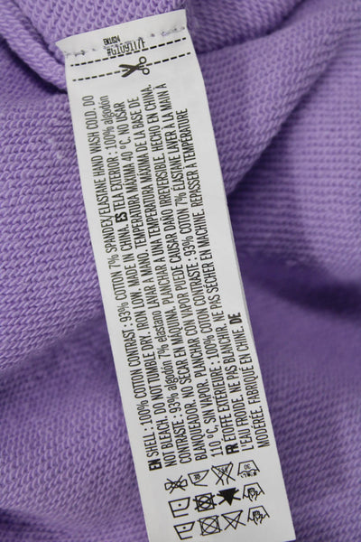 English Factory Women Pullover Sweatshirt Purple 100% Cotton Crew Neck Size L