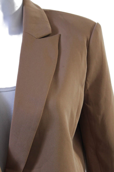 Endless Rose Womens Solid Button Up Blazer Jacket Brown Size XS