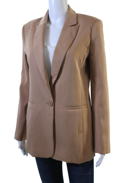 Endless Rose Womens Solid Button Up Blazer Jacket Brown Size XS