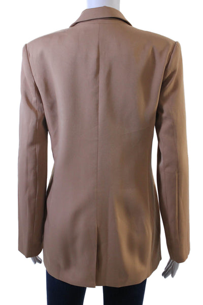 Endless Rose Womens Solid Button Up Blazer Jacket Brown Size XS