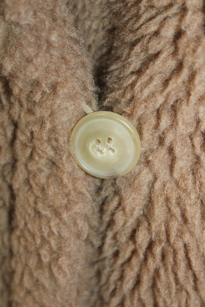 Max Mara Womens Designer Overcoat Brown Collared Button Long Sleeve Size 6