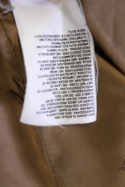 Max Mara Womens Designer Overcoat Brown Collared Button Long Sleeve Size 6