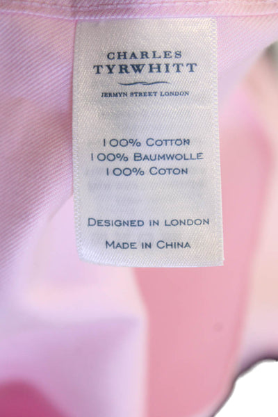 Charles Tyrwhitt Mens Cotton Extra Slim Fit Button-Down Shirt Pink Size 41