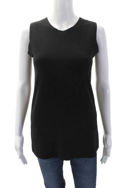 Norma Kamali Women Sleeveless Tunic Black Polyester Spandex Size XS