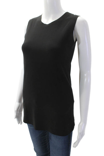 Norma Kamali Women Sleeveless Tunic Black Polyester Spandex Size XS